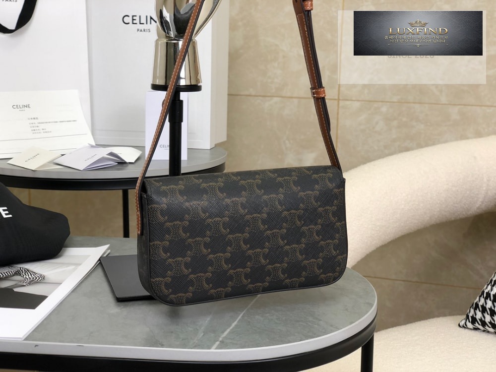 Celine Claude Triomphe Shoulder Bag Calfskin