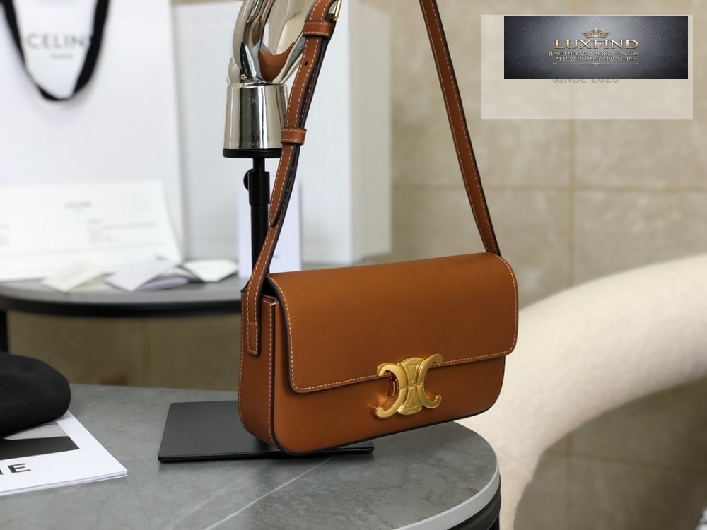 Celine Claude Triomphe Shoulder Bag Calfskin
