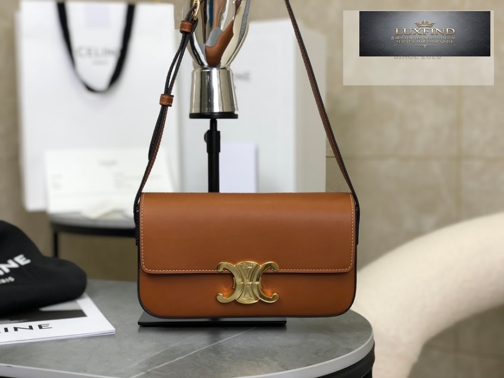 Celine Claude Triomphe Shoulder Bag Calfskin