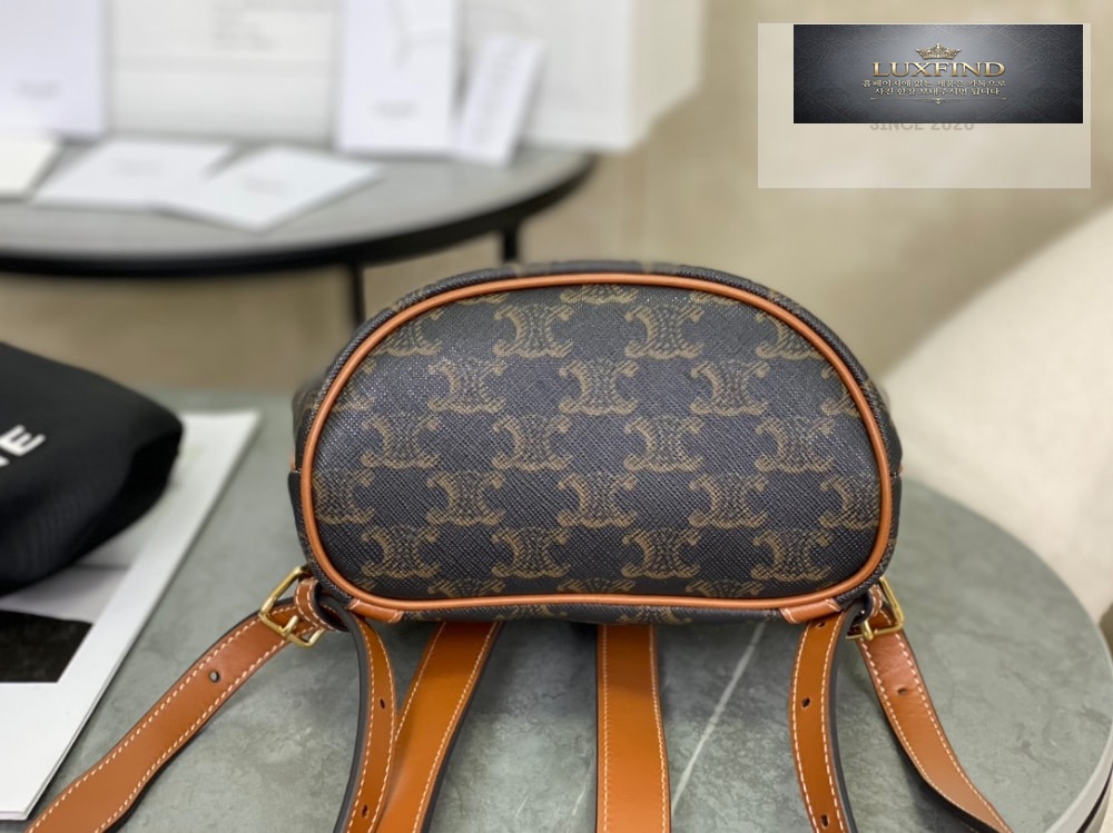 Celine Backpack Folco in Triomphe Canvas and Calfskin